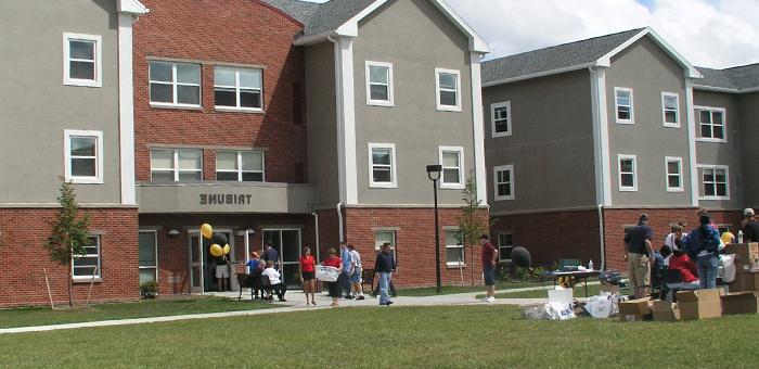 Outside of MCC dorm, Tribune Hall.